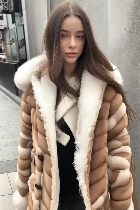 <lora:dasha epoch-000005:1> dasha, realistic, fur coat,