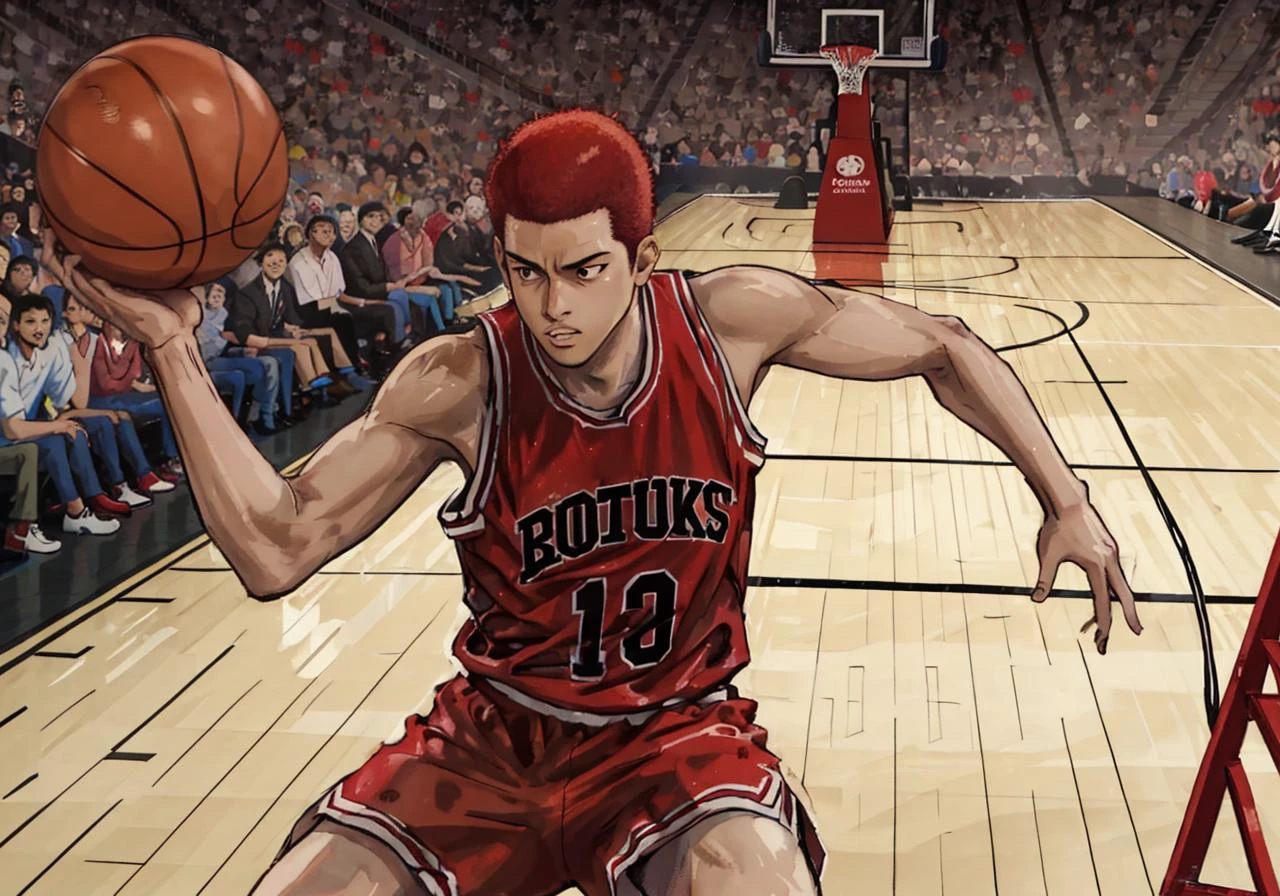 mastepiece,best quality,1boy,slamdunk,basketball, Basketball Court
<lora:sakuragi_sd_v1-18:0.7>