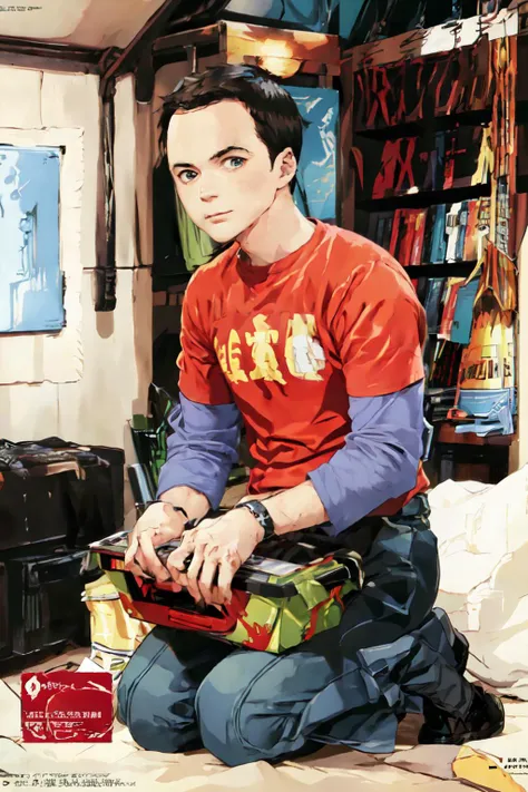 <lora:SegaBoxArtV1.3:0.6> <lora:Sheldon Cooper:1> RedBannerBox, box art, BlackBorderBox,sheldon cooper,1boy, magazine cover,
(best quality, masterpiece, RAW photo,ultra-detailed:1.2), <lyco:GoodHands-beta2:1.0> SEGA,