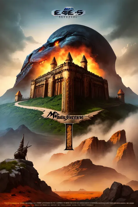 masterpiece,best quality, logo, English text, copyright name, a kingdom under attack by dark forces,cover, <lora:SegaBoxArtV1.3:1>