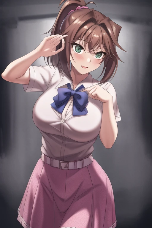 <lora:tea gardner lora:1>, 1girl, masterpiece, cowboy shotm cute pose, schoolgirl uniform, mature female, ponytail
looking at viewer, highres, superb, 8k wallpaper, extremely detailed, intricate, unreal engine 5, volumetric lighting, realistic, realistic lighting, cinematic, 4k, cinematic lighting, 8k, depth of field, 3d, perfect, award-winning, hyper-detailed, hard lighting, intricate details, stop motion, hyperfocus, tonemapping, sharp focus, hyper detailed, detailed eyes, eyes focus, highres, (extremely detailed CG unity 8k wallpaper:1.1), (beautiful face:1.15), (cowboy_shot:1.5)