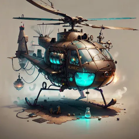 <lora:AlchemyPunkAI:.8> AlchemyPunkAI helicopter  , cluttered environment