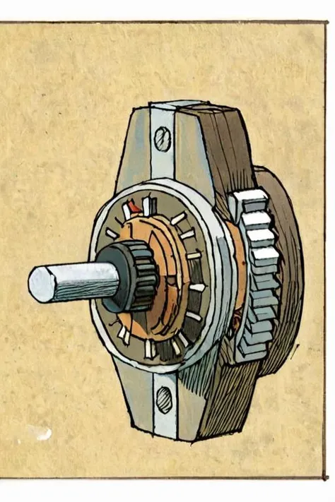 Illustration of a Rotary switch by David Macaulay <lora:David_Macaulay_Style_XL_The_Way_Things_Work-000006:1>