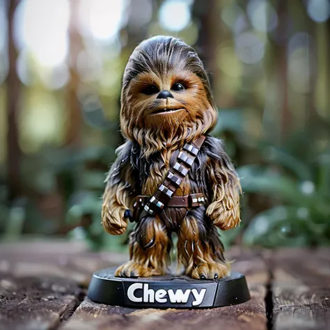 Chewy written,<lora:Cute_Collectible:1>,35mm photograph,film,bokeh,professional,4k,highly detailed,<lora:Chewbacca1024:0.6>,Chewbacca1024,