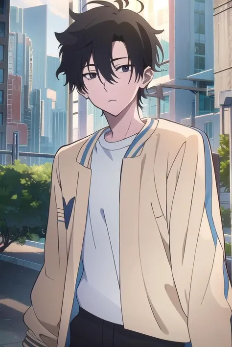 xiaoshicheng, <lyco:xiaoshicheng-LYCORIStest:1>,
xiaoshi cheng, short hair, black hair, 1boy, hair between eyes, mature male, (black eyes:1.5),
BREAK shirt, long sleeves, jacket, white shirt, pants, open jacket, black pants,
BREAK looking at viewer,
BREAK outdoors, city,
BREAK <lora:GoodHands-vanilla:1>, (masterpiece:1.2), best quality, high resolution, unity 8k wallpaper, (illustration:0.8), (beautiful detailed eyes:1.6), extremely detailed face, perfect lighting, extremely detailed CG, (perfect hands, perfect anatomy),