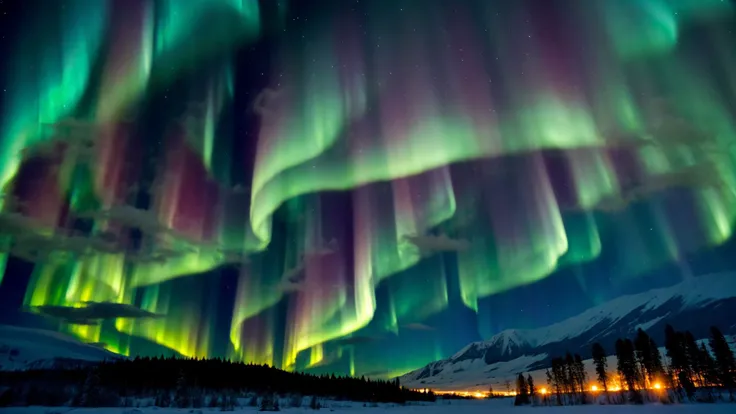 nature, moose, aurora, night, cloud, stars,, , masterpiece, (best quality:1.2), [:intricate details:0.2],