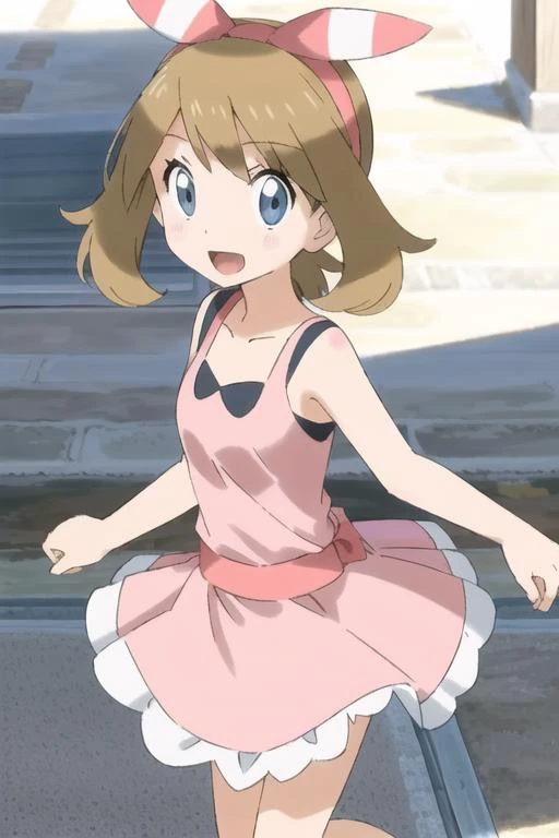 haruka_oras, <lora:HarukaV12:0.7> ((pink summer dress, mediterranean town)), perfect lighting, sun rays, masterpiece, perfect lighting, masterpiece, professional lighting, detailed face, 1girl, adorable, very cute,
