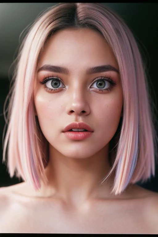 (Cinematic Photo:1.3) of (Ultrarealistic:1.3),(Lustful:1.3) Woman, <lora:surprised_v100:1> surprised,Highly Detailed,(Pastel Colors:1.3), RAW candid cinema, 16mm, color graded portra 400 film, remarkable color, ultra realistic, textured skin, remarkable detailed pupils, realistic dull skin noise, visible skin detail, skin fuzz, dry skin, shot with cinematic camera