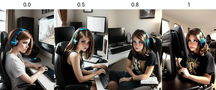 (masterpiece, best quality), intricate details,
1girl, kat3mara-135, brown hair,
<lora:egirlmakeupv1:0.0> egirlmakeup, indoors, gaming computer, gaming chair, keyboard, desk, monitor,