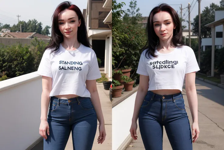 alice03 standing solo standing solo wearing jeans and tshirt