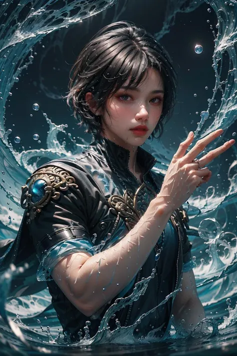 Best quality,masterpiece,ultra high res,1girl,beautiful_face,detailed skin,yushui,Filled with water energy