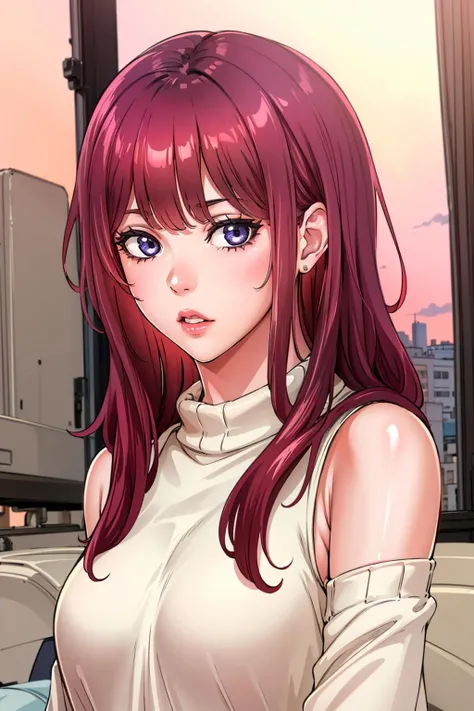 <lora:Yu Eunhee:0.8> fw.eunhee, upper body, sweater, hair ornament, bare shoulders, looking at viewer