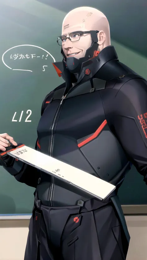 1boy, Sundowner, Metal Gear Rising, bald, evil smile, dynamic pose, (((labcoat, glasses, ))), BREAK, <lyco:Sundowner - Metal Gear Rising:1.0>
POVpizarra, <lyco:POVpizarra:0.7> BREAK,
((chalkboard, holding chalk)), E = mc2, BREAK,, masterpiece, best quality, hyperrealistic, extremely detailed, highly quality, 4k, sharp focus, professional photograph, sharp focus, award winning, cinematic lighting, octane render, unreal engine, volumetrics dtx, Wallpaper,