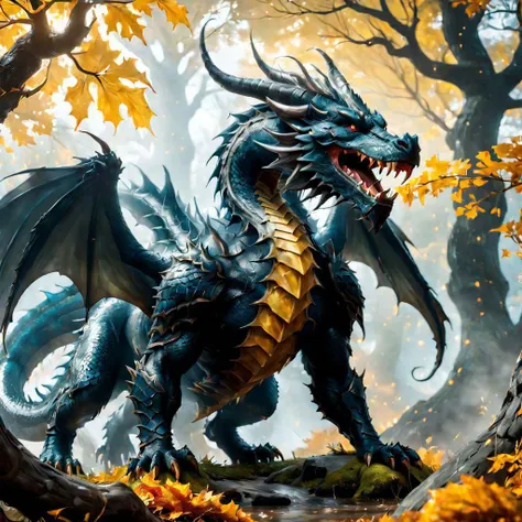 drkfntasy, SK_DIGITALART, 8K, Nhggr, Nidhogg, a dragon who gnaws at a root of the world tree, In Norse mythology, dynamic pose, depth of field, cinematic angle