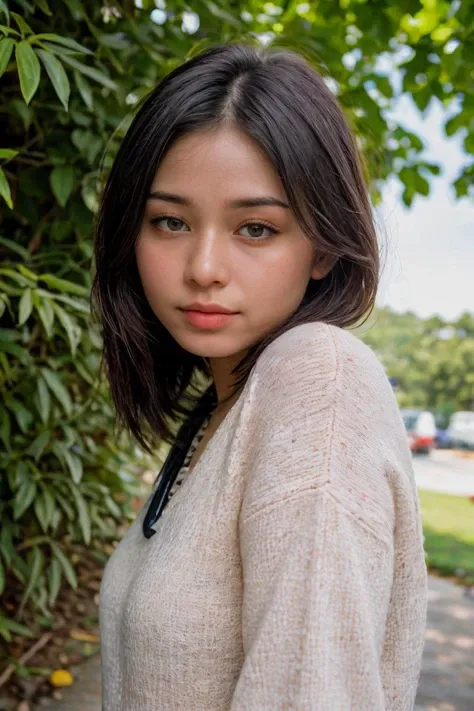 analog film photo solo, realistic, gstyle, ((indonesian woman)), ((<lora:[ID]_-_Catherine_Alicia:1> catheez)), (((small lips:1.1))), (((Annoyed, Mouth turned down slightly, eyes narrowed, and a tense jaw.:1.2))), (((Lightweight pullover and golf pants))), ((forest, thick foliage, tall trees, peaceful)), ((dynamic pose)), PA7_Human-Likeness, PA7_Photo, PA7_Portrait-HL_v2, high detailed, 8k, clear facial features, <lora:PAseer-SD15-LCM Quick:1> <lora:ReaLora:.2> skin <lora:GStyle_-_Photography_Style:.4>      . faded film, desaturated, 35mm photo, grainy, vignette, vintage, Kodachrome, Lomography, stained, highly detailed, found footage