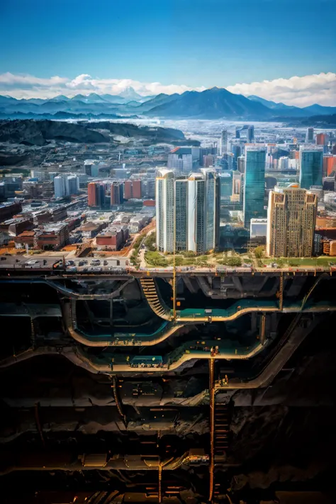 csu, elden ring style, cross-section, from side, national geographic, RAW, analog style, film grain, 8k hdr, dslr,4k, deep focus, masterpiece, award winning photo, analog style photo, film grain, Fujifilm XT3,  8k hdr, dslr , 
modern city, blue sky, skyscrapers, roads, cars, trucks, many people, ,  csu, elden ring style, cross-section, from side, national geographic, RAW, analog style, film grain, 8k hdr, dslr,4k, deep focus, masterpiece, award winning photo, analog style photo, film grain, Fujifilm XT3,  8k hdr, dslr , 
underground, dimly lit, caves, subway, sewers, basement, <lora:Cross_section_underground-v1:1.5>