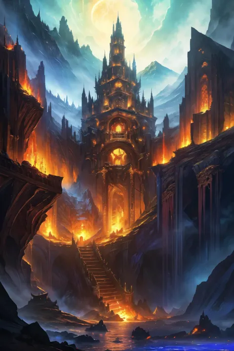 zrpgstyle, elden ring style, epic landscape, above and below, csu, cross-section, from side, fantasy landscape , masterpiece, best quality, CG, wallpaper, HDR, high quality, high-definition, extremely detailed
rocky mountain, high peaks, mine entrance, no humans, grey sky, from outside,
underground, dragon sleeping on a pile of treasure, burrow, cave, darkness, dimly lit, cavern,