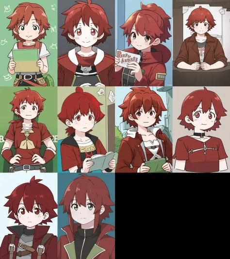 a portrait of a red haired adventurer girl