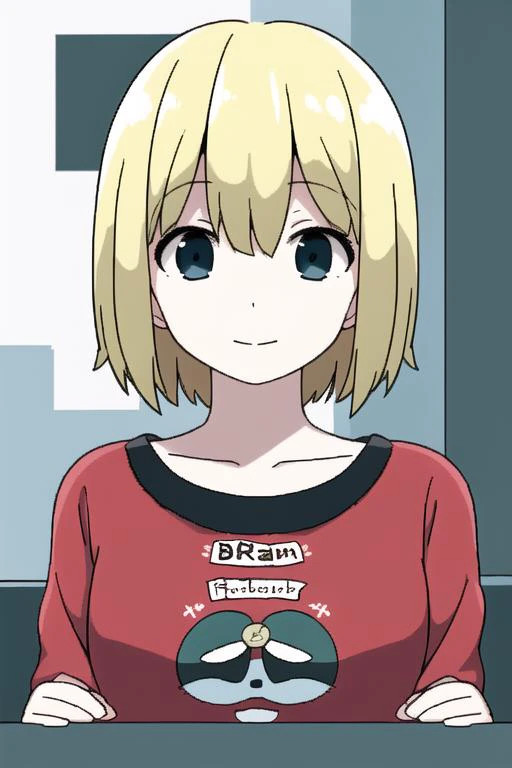 a portrait of a blonde girl