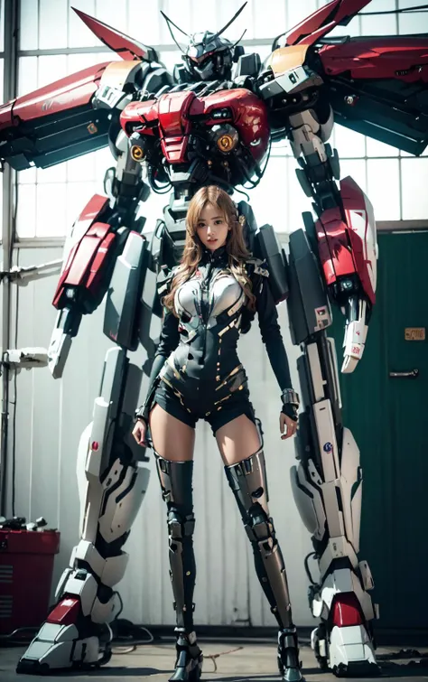 masterpiece,(best quality:1.3),ultra high res,raw photo,detailed skin,beautiful lighting,(realistic, photo-realistic:1.4),
1girl,<lora:SuperMechaV5:1>,full body,The background is a mecha,