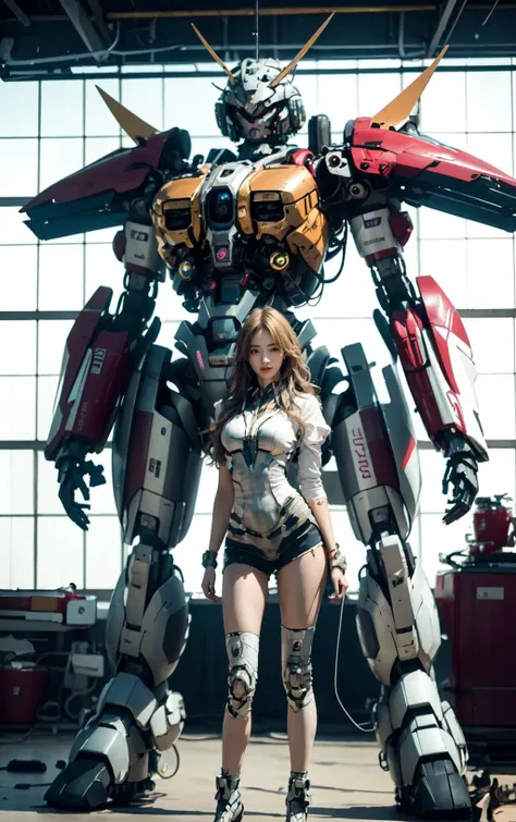 masterpiece,(best quality:1.3),ultra high res,raw photo,detailed skin,beautiful lighting,(realistic, photo-realistic:1.4),
1girl,<lora:SuperMechaV5:1>,full body,The background is a mecha,