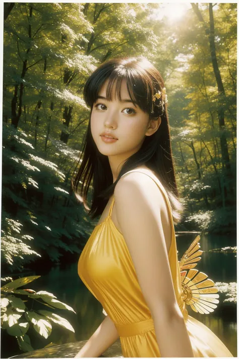 1girl, (character art by Theo van Rysselberghe:0.8) and (Masamune Shirow:0.8) and (Adam Paquette:1.3) , comics art, mundane Color splash, award winning, shoulder-level shot of a Angelic Appealing ("The symphony of seasons, nature's ever-changing melody, reminding us of life's cyclical rhythms.":1.3) , from inside of a Fruit-Flavored Marina, lush forest and woods, at Midday, tilt shift, Ultrarealistic, Peaceful, Neoclassicism, Cold Lighting, F/1.8, Kodak Ektar, Mandala, Double Exposure, trending on CGSociety, dslr