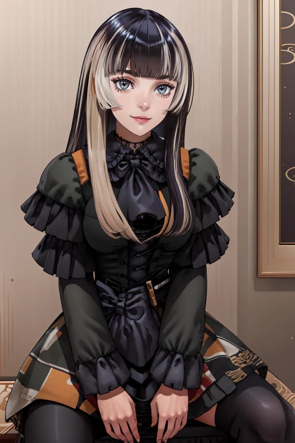 (masterpiece, best quality), intricate details,
1girl, <lora:Raden:0.8> Juufuutei Raden
indoors, bedroom, sitting in chair, victorian themed room,