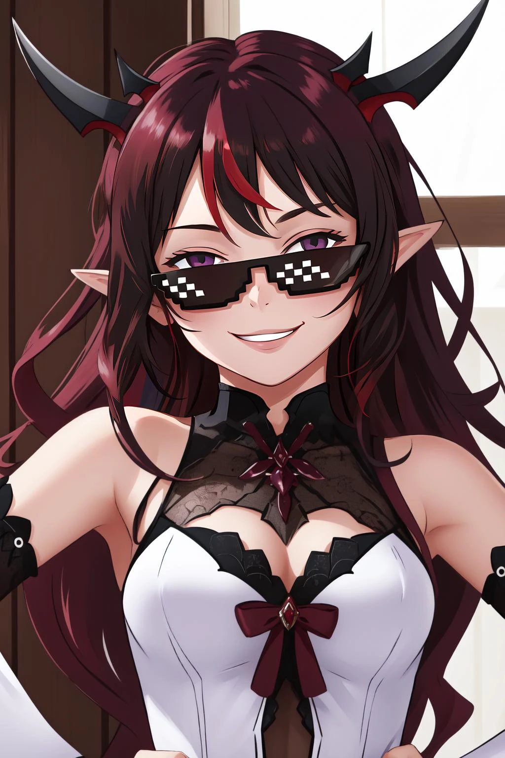 (masterpiece, best quality), intricate details,
1girl, <lora:irys1-000008 (numeratic):0.8> irysdef, irysrnd
<lora:DealWithIt2:0.8> incrsdealwithit, sunglasses, smug, smirk, looking down at viewer, <lora:AnyasHehFaceMeme:0.8> IncrsAnyasHehFaceMeme, grin, smug, hands on hips,