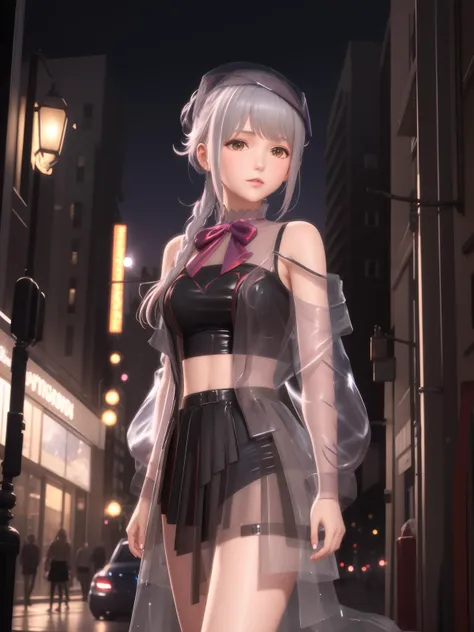 <lora:SYNNniguangzhishiREV_20230803205528:0.8>,SYNNniguangzhishiREV,1girl,looking at viewer, cowboy shot, mature female, cityscape, night,medium hair,