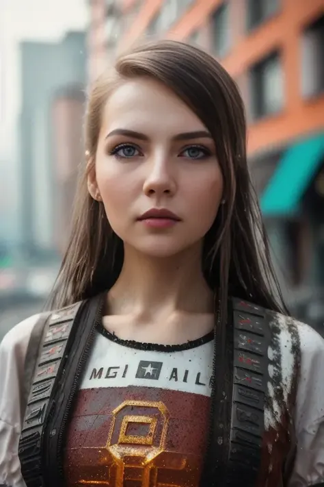 photo of YuliyaIvanova (front to camera), detailed european face, (aspiring facial expression), (((magmapunk style close))), ((magmapunk city on the background)), RAW, analog style, ultra detailed photograph, cinematic lighting, artstation, 4k, sharp focus, high resolution, detailed skin, detailed eyes <lora:YuliyaIvanova:0.9>