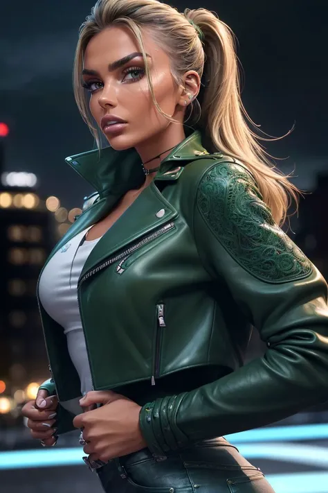photo of S124_DaiseyODonnell, a stylish woman, in (London:1.2), wearing a (green leather-jacket:1.2) and (jeans), (thunderstorm:1.1), (8k, RAW photo, best quality, depth of field, ultra high res:1.2), (absurdres, intricate, photorealistic, masterpiece, ultra-detailed:1.3)