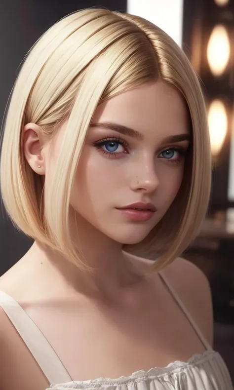 lbobh2024, 1 girl, best quality, masterpiece, photorealistic, raw image. cinematic lighting,long bob hairstyle, blonde