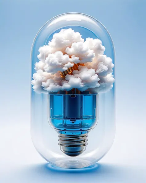 product shot of a Cloud inside a plastic capsule <lora:product_shot_of:0.4>