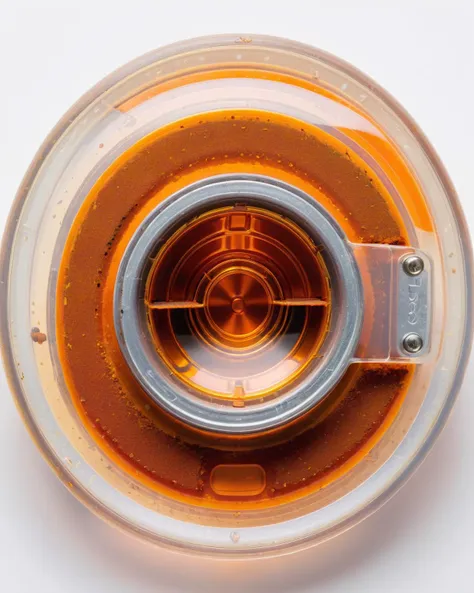 product shot of a Rust inside a plastic capsule <lora:product_shot_of:0.4>