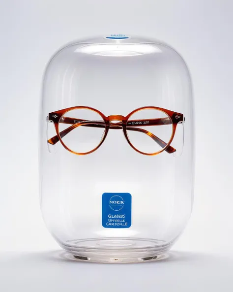product shot of a Glasses inside a plastic capsule <lora:product_shot_of:0.4>