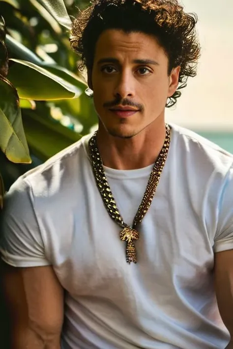 realistic, ((masterpiece)), ((best quality)), (detailed), cinematic, dynamic lighting, soft shadow, detailed background, professional photography, depth of field, intricate, detailed face, subsurface scattering, realistic hair, realistic eyes, muscular, manly, pectorals, abs, photo of  michael trevino a man <lora:Adam-Dimarco_Michael-Trevino:1>,  jungle, tribal, necklace, armband, bracelet, medium messy hair, brown eyes, water, vines, lying, stubble, from above, 