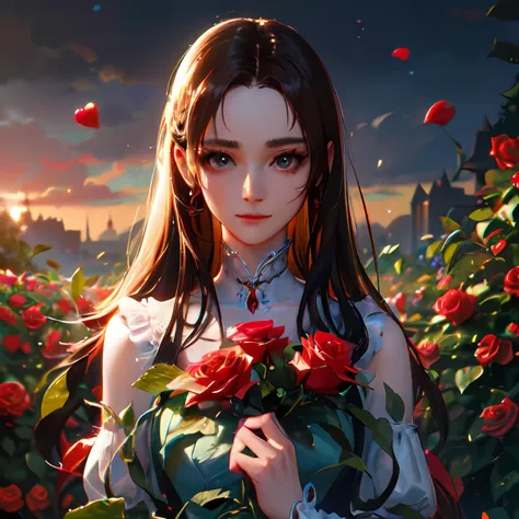 (masterpiece), (best quality:1.4), HDR, 8K, dramatic lighting, a girl,<lora:popularTrainedOnTheMost_v10:1>, garden, upper body, long hair, (detailed skin), sun light, dramatic light, flowers, roses, close up, disney princess dress, fantasy,  (pureerosface_v1:0.6),  <lora:dilrabaDilmurat_v1:1>,