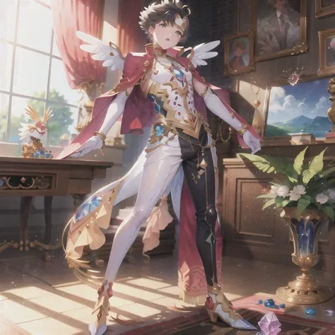 masterpiece, best quality, 1male, male, guy,
((Gracenovamon:2, Digimon)), full body, crystal energy,
<lora:ShadowverseMono_10:1>
<lora:Body_GlassHair_V1:0.2>