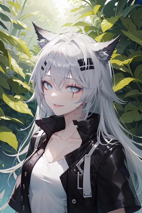 (masterpiece,best quality,highres,absurdres:1.4),detailed,wallpaper,perfect anatomy,pixiv id,colorful,
outdoor,nature,sunshine,forest,plant,leaf,tree,flower,
1girl,solo,(upper body),avatar,collarbone,happy,(makeup),happy,smile,
beautiful hair,bangs,hair between eyes,
(looking at viewer,straight on),(bright pupils:0),(detailed pupils,beautiful pupils,glint:1.2),
<lora:add_detail:0>,<lora:Lappland_20230324:1>,