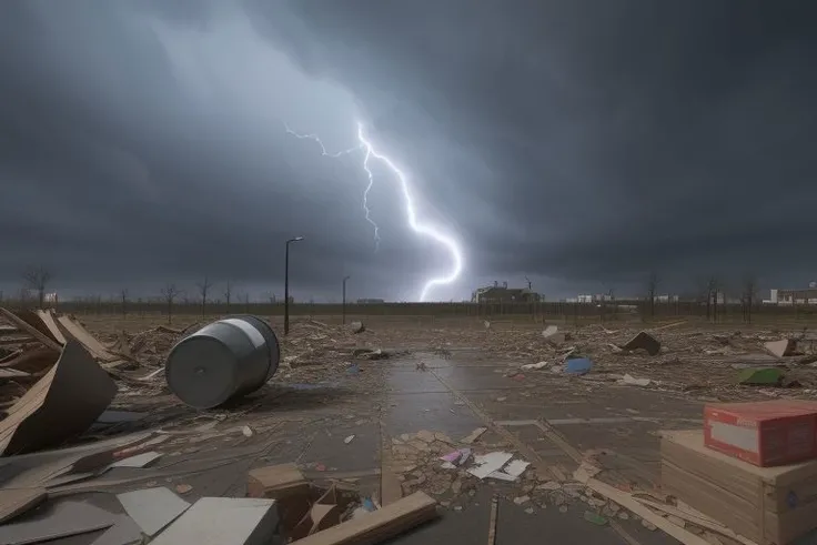 (stovepipe tornado, debris, wallcloud), storm
