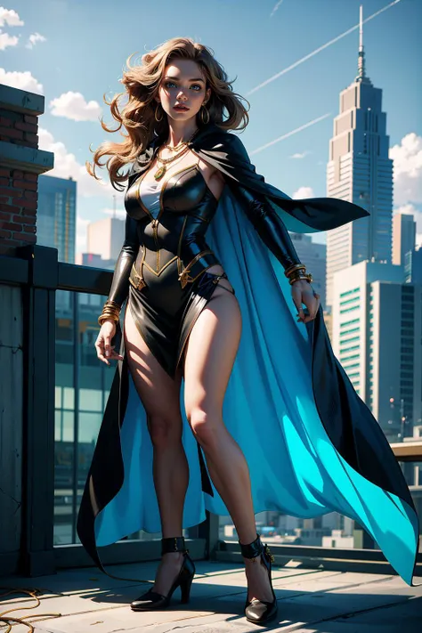 a female, (full body),masterpiece, ultra realistic, heroic woman, cape, full body outfit,futuristic ,earrings,necklace,jewelry
, <lora:å·è°_Cool tones:0.8>, on a rooftop