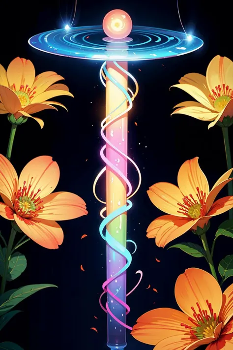 flourish, Wobble-noodle, radiation, flowers, illumination, atmospheric, scale, order, healing, light, hope, soothing, calm,