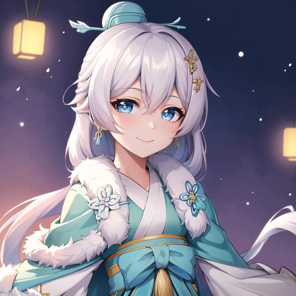 (masterpiece:1.2), (best quality:1.3), starlit_astrologos, 1girl, chinese_clothes, night_sky, night, sky, smile, lantern, long_sleeves, <lora:starlit_astrologos_v7-000019:1>
