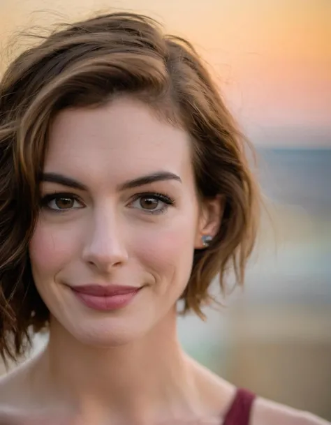 professional close-up portrait photography of the face of a beautiful ((ohwx woman)) <lora:hathaway_lora_sdxl_v1-000008:1> at chiropractor during Sunset, Nikon Z9