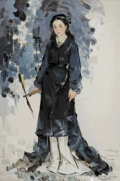 full body,masterpiece,a detailed full body image of a woman wearing summer dress,beautiful detailed face,long black hair,VincentWillemvanGogh,<lora:Vincent Willem van Gogh style:1>,<lora:gubinxin:0.7>,