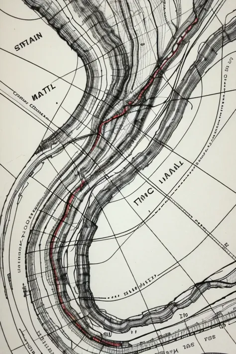 HaroldFiskMeander, colorful, loops, switchbacks, complexity
