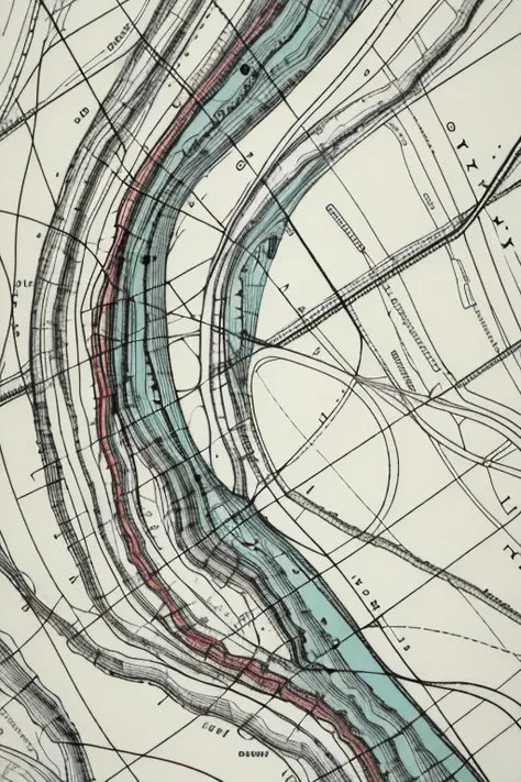 HaroldFiskMeander, colorful, loops, layers, false rivers, switchbacks, complexity