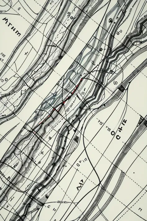 HaroldFiskMeander background, rugged terrain, riverine, network, complex