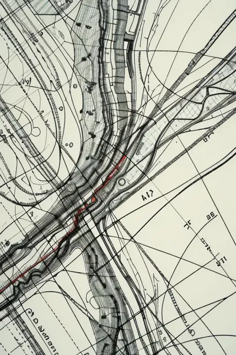 HaroldFiskMeander background, rugged terrain, riverine, network, complex