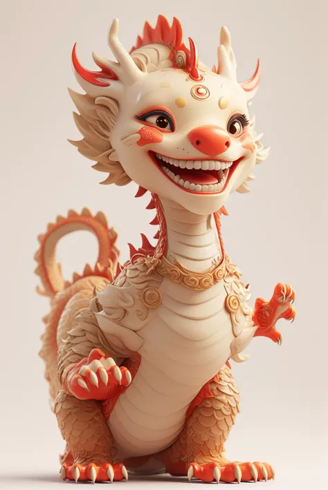 <lora:Dragon-é¾å¹´æ°æ¥:0.6>,<lora:cuedrangon1-000016:0.4>,zhongguolong,eastern dragon,cute chinese dragon,chibi,((full body)),tiger play,smile,claws,tail,no humans,scales,red background,blurry background,simple background,dragon,claws,smile,realistic,tongue,Masterpiece,top-notch quality,Hdri,looking towards the camera,Chinese New Year,full body,teeth,wide shot,multiple dragons,